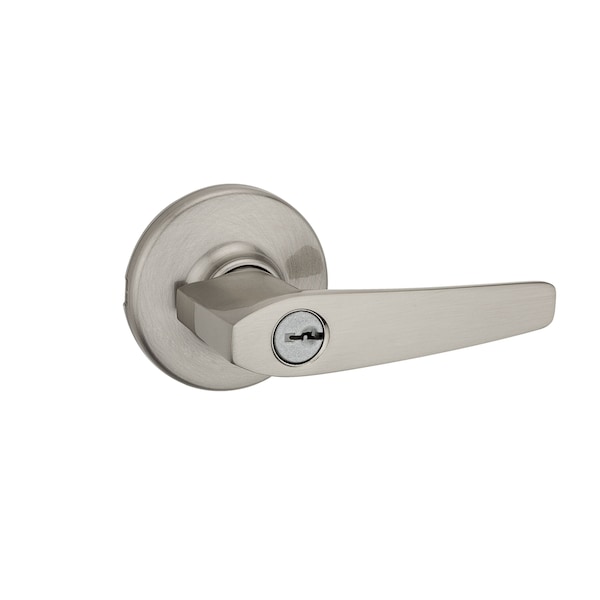 Kwikset Delta Lever Entry Door Lock with New Chassis and 6AL Latch and RCS Strike Satin Nickel Finish 405DL-15 - main